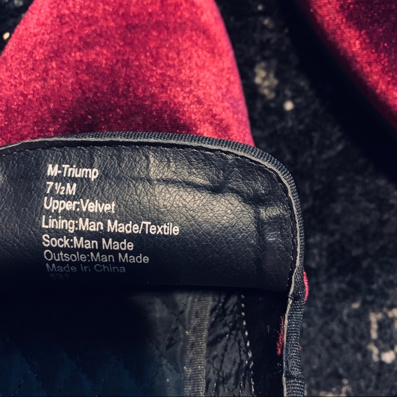 Steve Madden Red Velvet Slip Ons - Picture 3 of 4